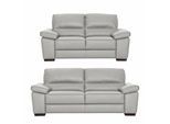 Polstergarnitur CALIA ITALIA "Gaia, hochwertige Garnitur aus 2-Sitzer und 3-Sitzer, edles Design", braun (tortora), Leder SORRENTO, Leder SORRENTO - 100% Leder;Leder BULL - 100% Leder, Sitzmöbel-Sets, Polstergarnitur, Ledergarnitur, in zwei hochwertigen Lederqualitäten