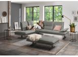 Ecksofa W.SCHILLIG "broadway, Designsofa, mit tollem Sitzkomfort, L-Form", grau (grau s37), B:284cm H:94cm T:224cm, Stoff S37 (100% Polyester): Luxus-Microfaser in Lederoptik, Sofas, Ecksofa, Sitztiefenverstellung, Kopfteil- & Seitenteilverstellung, Breite 284cm
