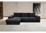 Ecksofa WERK2 "Rozzana Design Ecksofa mit hohem Komfort, zeitlos & elegant, L-Form", schwarz, B:280cm H:86cm T:190cm, 100% PES, Sofas, Ecksofa, in kuschelweichen Trendstoffen Cord, Breitcord und Plüsch