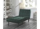 Relaxliege "Pierre", grün, B:76cm H:82cm T:178cm, ATLANTIC HOME COLLECTION, Sofas, Relaxliege, mit 3-stufiger Rasterfunktion im Rücken, mit Wellenunterfederung