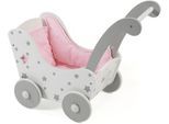 Puppenwagen CHIC2000 "aus Holz", grau (stars grau), Puppenwagen, KinderB:31cm H:45cm T:55cm, Mitteldichte Faserplatte (MDF), Puppenwagen, B:31cm H:45cm T:55cm