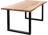 Esstisch HOME AFFAIRE "Tristan", beige (natur, schwarz, natur), B:200cm H:77cm T:100cm, Tische, Esstisch, mit Baumkante