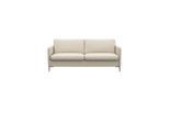2-Sitzer FLEXLUX "Fiore Designsofa, bequem und komfortabel durch hochwertigen Sitzaufbau", weiß (warm weiß), B:164cm H:85cm T:92cm, 100% Echteder, Sofas, 2-Sitzer, breite Armlehnen, Kaltschaum, Füße Alu+ Eiche