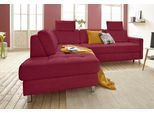 Ecksofa SIT & MORE "Pablo L-Form", rot (bordeaux), B:233cm H:80cm T:196cm, Luxus-Microfaser ALTARA NUBUCK (100% Polyester) / Struktur fein (100% Polyester);Luxus-Microfaser ALTARA NUBUCK (100% Polyester) / Struktur (90% Polyester, 10% Polyamid), Sofas, Ecksofa, wahlweise mit Bettfunktion und Bettkasten