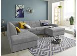 Wohnlandschaft DOMO COLLECTION "Topper, elegant und zeitlos, komfortabel, U-Form", grau (hellgrau), B:320cm H:78cm T:213cm, Sofas, Wohnlandschaft, wahlweise mit Bettfunktion