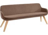 Essbank MUSTERRING "Tavia", braun (copper, eiche bianco), B:180cm H:87cm T:66cm, 100% PES, Sitzbänke, Essbank, Stativgestell aus Eiche bianco massiv, Breite 180, 200 oder 220 cm