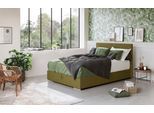 Boxbett COTTA "Tom mit Bettkasten, Topper und Zierkissen", grün (olive), B:125cm L:209cm, Komplettbetten, Boxbett, Bestseller, Unser Dauertiefpreis
