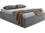 Polsterbett "Texel", grau, B:166cm H:42cm L:206cm, Bezug Bett: Veloursstoff 100% Polyester oder Microfaser (100% Polyester);Bonnell-Federkernmatratze: 51% Polypropylen, 39% Polyester und 10% Baumwolle;Kaltschaummatratze: 100% Polyester, Bezug abnehm- und waschbar bis 60C;Kissenbezug: 100% Polyester, Füllung : 100% Polyester (Hohlfaser), WESTFALIA SCHLAFKOMFORT, Betten, Polsterbett, Komforthöhe mit