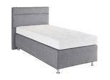 Boxspringbett, grau (strukturstoff grau), ohne LED-Beleuchtung, Liegefläche B/L: 100cm x 200cm, H3, 7-Zonen-Kaltschaummatratze, Bezug Unterbox und Kopfteil: Strukturstoff (77% Polyester und 23% Viskose);Bezug Obermatratze 100% Polyester, waschbar bis 60C, WESTFALIA SCHLAFKOMFORT, Komplettbetten, Boxspringbett, wahlweise mit LED-Beleuchtung