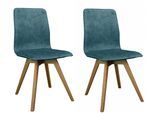 Esszimmerstuhl OTTO HOME "Rania", blau (petrol, eiche natur), H:91cm T:55cm, Holzwerkstoff, Massivholz, Stühle, Esszimmerstuhl, Massivholzgestell, mit Keder