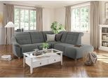 Ecksofa HOME AFFAIRE "Boston L-Form", grau, B:272cm, Struktur (100% Polyester);Luxus-Microfaser Florence (100% Polyester);Chenille (100% Polyester);NaturLEDER (reines Rindsleder), Sofas, Ecksofa, Kopfteilverstellung an jeder Sitzfläche, wahlweise Relaxfunktion