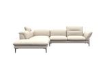Ecksofa FLEXLUX "Salino, Funktionssofa mit Ottomane, Relaxsofa, Ecksofa", weiß (warm weiß), B:287cm H:88cm T:239cm, Sofas, Ecksofa, Sofa mit Arm- und Kopfteil-Verstellungen, Kaltschaum & Stahl-Wellen