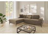Ecksofa SIT & MORE "Morris Jubi L-Form, B: 247 cm", braun (hellbraun), B:247cm H:83cm T:171cm, 100% Polyester, Sofas, Ecksofa, mit Armteilfunktion & 1 Zierkissen, optional Bettfunktion