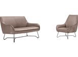Polstergarnitur EGOITALIANO "Namy, Designobjekt mit hohem Sitzkomfort und toller Detailverarbeitung", beige (safari), Leder BULL, Leder »BULL« (echtes Rindsleder). Geschliffenes, pigmentiertes und behandeltes Rindsleder mit einer Dicke von 1, 3-1, 5 mm. Dieses Leder zeigt eine ziemlich weiche Hand mit einem halb undurchsichtigen Aussehen. Es handelt sich um ein geschütztes Leder. Eine leichte Deck