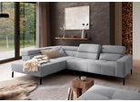 Ecksofa HOME AFFAIRE "Claya Move, L-Form, Kopf- & Rückenverstellung, Breite 282 cm", frost, grau, B:282cm H:75cm T:224cm, 100% Polyester, Sofas, Ecksofa, Moderne Steppung, weicher Polsteraufbau & saugroboterfreundliche Höhe