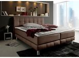 Boxspringbett HOME AFFAIRE "Cafone", braun, B:104cm L:211cm, Bezug der Spiegelfläche Matratzendrell aus 100% Polyester;feiner Strukturstoff-Bezug (100% Polyester), Komplettbetten, Boxspringbett, inkl. Topper, 5 Breiten, 3 Matratzenarten und 3 Härtegraden wählbar