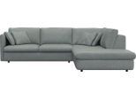 Ecksofa FLEXLUX "Lovane, elegant und zeitlos, bequem, L-Form", blau (sky blau), B:295cm H:84cm T:272cm, 62% Polyester/14% Cotton/7% Linen, Sofas, Ecksofa, Weich & anschmiegsam, große Sitztiefe auf Kaltschaum, Dekokissen inkl.