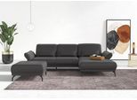 Ecksofa HOME AFFAIRE "Coco L-Form", grau, B:284cm H:88cm T:196cm, 100% Polyester, Sofas, Ecksofa, Sitztiefen-, Arm- und Kopfteilverstellung, Cord-Bezug, Fußhöhe 15 cm