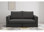 2-Sitzer DOMO COLLECTION "Bibury, modernes Sofa, B/T/H: 178/80/90 cm", grau (anthrazit), B:178cm H:90cm T:80cm, 100% Polyester, Sofas, 2-Sitzer, Sitzfläche mit Federkern, inkl. 2 Rückenkissen