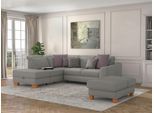 Ecksofa SIT & MORE "Dundee L-Form", silber, B:263cm H:86cm T:219cm, Sofas, Ecksofa, mit Federkern und Massivholzfüßen, wahlweise mit Kopfteilverstellung