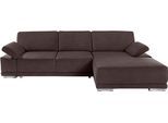 Ecksofa SIT & MORE "Coria L-Form", braun, B:282cm H:80cm T:162cm, Kunstleder SOFTLUX;Struktur ( 100% Polyester);Struktur fein ( 90% Polyester; 10% Polyamid);Luxus-Microfaser ALTARA NUBUCK (100% Polyester), Sofas, Ecksofa, mit XL-Recamiere, wahlweise mit Bettfunktion