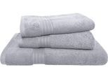 Handtuch Set DYCKHOFF "Siena", silber, 3 Stk., Frottier, Frottier, Obermaterial: 100% Baumwolle, Handtuch-Sets, Handtuch Set, mit Bordüre; 2 Handtücher (50x100cm), 1 Duschtuch (70x140cm)