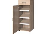 Schuhkommode WIMEX "Multiraumkonzept", braun (eiche sägerau, nachbildung), B:40cm H:98cm T:40cm, Holzwerkstoff, Sideboards, Schuhkommode, Schubkästen auf Metallschienen