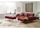 Ecksofa W.SCHILLIG "run, Designsofa mit tollem Sitzkomfort, L-Form", rot (ruby rot z73), B:299cm H:88cm T:178cm, Longlife Xtra-Leder Z73: Naturwalkleder der Luxusklasse aus den erlesensten Rohhäuten. Hautstärke 1, 1 – 1, 3 mm;ROHLEDER Jacquard-Flachgewebe Q2 W60 (63% Polyester, 37% Polyacryl);ROHLEDER Chenille-Flachgewebe Q2 W77 (68% Polyacryl, 32% Polyester);Stoff S37 (100% Polyester), Sofas, Eck