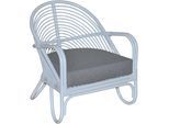 Loungesessel, weiß, B:70cm H:80,5cm T:72cm, Bezug 100% Polyester, HOFMANN LIVING AND MORE, Sessel, Loungesessel, Handgeflochten