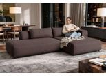 Ecksofa OTTO HOME "TIARRA Design-Sofa mit Ottomane recht/links bestellbar, Breite 287 cm", braun, B:287cm H:76cm T:168cm, 100% Polyester, Sofas, Ecksofa, L-Form mit hochelastischer Schaum und Wellenunterfederung