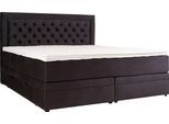 Boxspringbett HOME AFFAIRE "Julien", grau (anthrazit), B:181cm L:210cm, 100% Polyester, Komplettbetten, Boxspringbett, mit Taschenfederkernmatratze