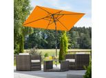Rechteckschirm SCHNEIDER SCHIRME "Tunis", orange, Obermaterial: 100% Polyester, Standschirme, Rechteckschirm, abknickbar, ohne Schirmständer