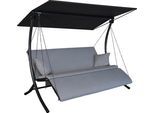 Hollywoodschaukel "Swing Zip granit", grau (hellgrau), B:210cm H:160cm T:145cm, Obermaterial: 100% Polyacryl, ANGERER FREIZEITMÖBEL, Hollywoodschaukeln, Hollywoodschaukel, wetterfest