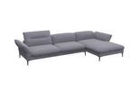 Ecksofa FLEXLUX "Salino, Funktionssofa mit Recamiere, Relaxsofa, Ecksofa", grau (steel), B:340cm H:88cm T:182cm, 100% Polyester, Sofas, Ecksofa, Sofa mit Arm- und Kopfteil-Verstellungen, Kaltschaum & Stahl-Wellen