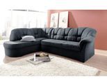 Ecksofa DOMO COLLECTION "Papenburg, zeitlose Rückensteppung, elegante Armlehne, L-Form", schwarz, B:241cm H:84cm T:178cm, Kunstleder SOFTLUX;Luxus-Microfaser (100% Polyester);Struktur ( 90% Polyester, 10% Polyacryl);Microfaser PRIMABELLE (100% Polyester), Sofas, Ecksofa, mit Ottomane, wahlweise mit Bettfunktion