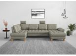 Wohnlandschaft SIT & MORE "Westham U-Form", grau, B:338cm H:88cm T:172cm, 100% Polyester, Sofas, Wohnlandschaft, wahlweise mit Bettfunktion, Bettkasten, Sitztiefenverstellung