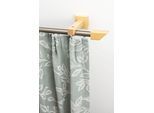 Gardinenschiene GARESA "Cubus, Quadros Innenlauf", beige (natur, chromfarben), L:240cm, Gardinenstangen, Gardinenschiene, Innenlauf-Vorhanggarnitur, verlängerbar, Holz-Aluminium