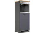 Backofen/Kühlumbauschrank KOCHSTATION "KS-Milan", grau (anthrazit), B:60cm H:166cm T:60cm, Holzwerkstoff, Schränke, Backofen/Kühlumbauschrank, Ofen-/Kühlschrankumbau 60 cm, matt oder hochglänzend
