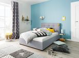 Polsterbett HOME AFFAIRE "Endres", grau (hellgrau), B:133cm L:210cm, imgrägnierte Struktur (100% Polyester), Betten, Polsterbett, mit Bettkasten, wahlweise ohne Matratze/Lattenrost oder incl. Matratze