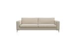 3-Sitzer FLEXLUX "Fiore, super Sitzkomfort durch Kaltschaum im Sitz", weiß (sanftes weiß), B:229cm H:85cm T:92cm, 100% Polyester, Sofas, 3-Sitzer, breite Armlehnen, Füße Alu+ Eiche
