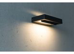 LED Wandleuchte HEITRONIC "Cordoba", grau (anthrazit), B:22cm H:3,5cm T:12,8cm, Leuchten, LED Wandleuchte, Wandlampe, Außenlampe, Leuchteinheit um 320 schwenkbar