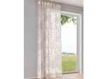 Gardine HEINE HOME Gr. 4, beige (weiß, beige), B:130cm H:245cm, Polyester, Viskose, Gardinen, Gardine