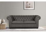 3-Sitzer HOME AFFAIRE "CHARENTE, optionale Schlafsofa, Chesterfield-Sofa, Bettfunktion", grau (dunkelgrau), B:198cm H:74cm T:89cm, 100% Polyester, Sofas, 3-Sitzer, mit edler Knopfheftung und typischen Armlehnen, B/T/H 198/89/74 cm