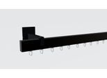 Gardinenstange INDEKO "Bern", schwarz, L:150cm, Aluminium, Gardinenstangen, Gardinenstange, Innenlauf Komplett-Set inkl. Gleitern und Montagematerial