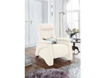 Relaxsessel EXXPO - SOFA FASHION "Ascoli, Relaxsessel, Loungesessel, Hochlehnsessel", weiß (altweiß), B:88cm H:106cm T:99cm, NaturLEDER (echtes Rindsleder) in Sitz und Rücken. Korpus in passendem Kunstleder SOFTLUX bezogen;Webvelours (82% Polyester, 8% Nylon);Velours in Lederoptik (100% Polyester), Sessel, Relaxsessel, mit Relaxfunktion