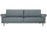 3-Sitzer "CR.450, Designsofa, Loungesofa", grau (wasserblau, steingrau 044, 72), B:208cm H:85cm T:95cm, NaturLEDER OSKAR (echtes Rindsleder);Chenille COCO (72% Polyester 15% Baumwolle 13% Polyacryl), CREATION BY ROLF BENZ, Sofas, 3-Sitzer, modern Landhaus, Breite 208 cm, Füße in Nussbaum