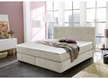 Boxspringbett JOCKENHÖFER GRUPPE "Family, inklusive 7-Zonen-TTFK-Matratzen und Kaltschaumtopper", beige (beige 403, 07), B:190cm L:213cm, Bezug Bett: Microfaser (100% Polyester);Topper und Matratzenspiegel: 100% Polyester, Komplettbetten, Boxspringbett, erhältlich in den Breiten 120,140 & 180cm