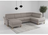 Wohnlandschaft HOME AFFAIRE "Glendale, U-Form", taupe, B:321cm H:84cm T:193cm, 95% Polyester, 5% Polyamid, Sofas, Wohnlandschaft, inkl. Kopfteilverstellung, wahlweise mit Vorziehsitz und Bettkasten