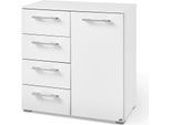 Kombikommode "Henderson", weiß (alpinweiß), B:80cm H:81cm T:42cm, Holzwerkstoff, SET ONE BY MUSTERRING, Sideboards, Kombikommode, mit 1 Tür und 4 Schubladen inkl. Selbsteinzug und Dämpfung