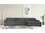 Ottomane HOME AFFAIRE "Skara L-Form", grau (dunkelgrau), B:310cm H:86cm T:100cm, 100% Polyester, Sofas, Ottomane, Lounge-Sofa mit Federkernpolsterung, in vielen Bezugsvarianten